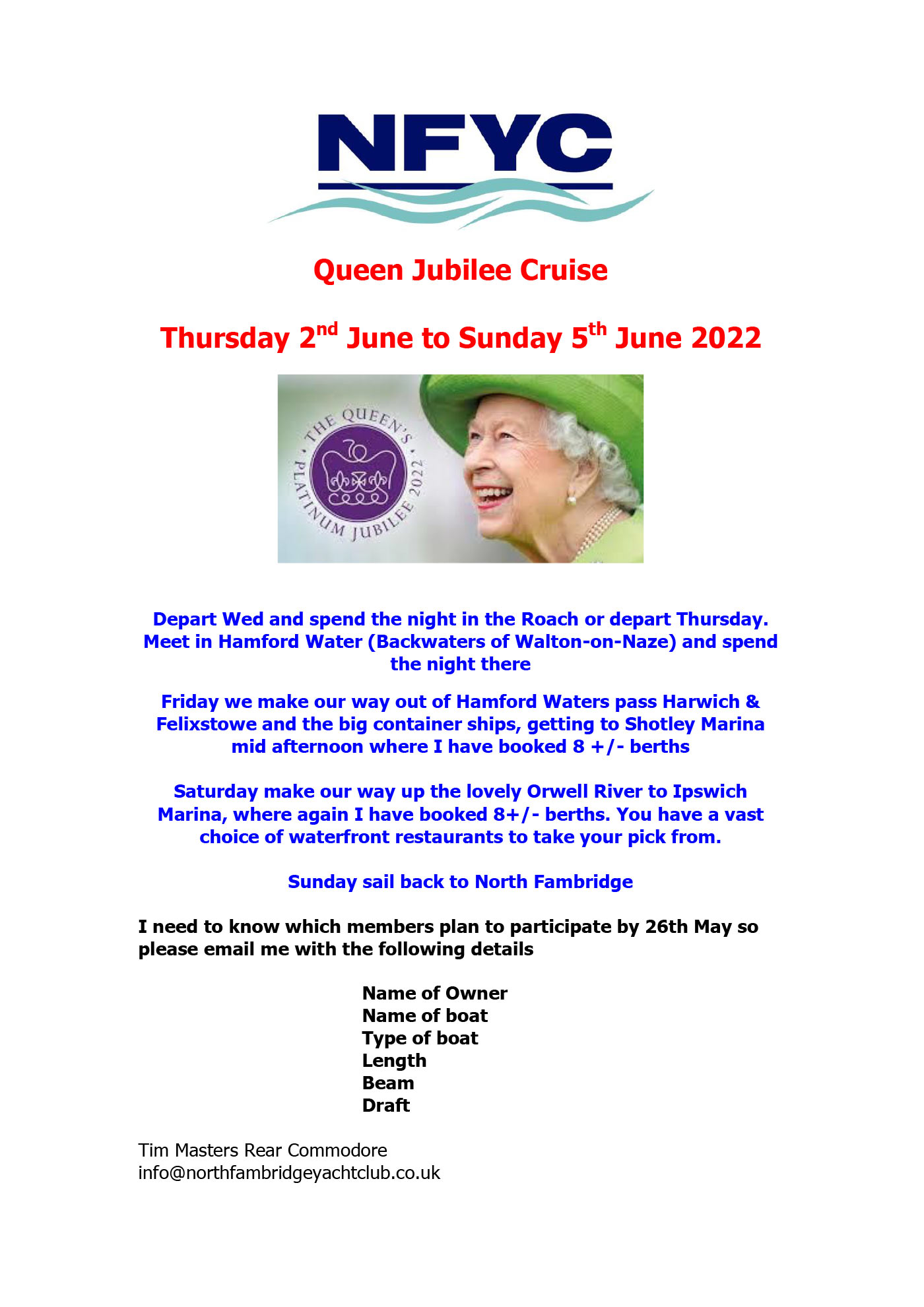 Queens Jubilee Cruise 2022